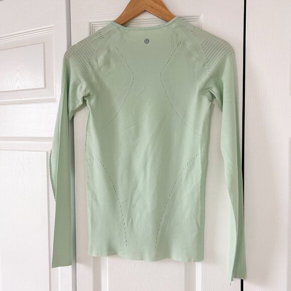 Lululemon Swiftly Tech Long Sleeve Crew Misty Mint Size 4 Seamless - Picture 4 of 5